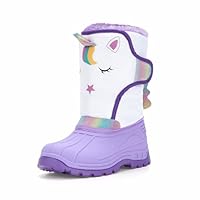FUNCOO PLUS Toddler Warm Boots Girls Winter Snow Boots Child Rain Boot Waterproof Shoes Outdoor Size11