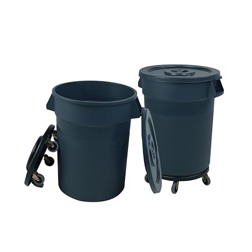 Caneca de basura exterior con ruedas y tapa 32 galones 2 unidades
