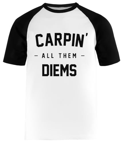 Generico Carpin all Them Diems T-Shirt Regolare Unisex Bianca Tee Baseball