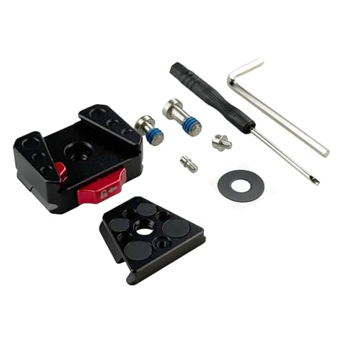 V Lock Quick Release Plate, V-Mount Aluminum Alloy Battery QR Plate, with 1/4 Screw Hole and 38mm Dovetail Slot, V-Lock Plate, Compatible with DSLR Cameras, Gimbals & Tripods