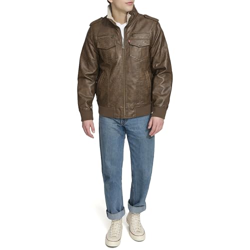 Image of Levi's Men's Vintage Deer Faux Leather Aviator Bomber (Standard and Big & Tall)