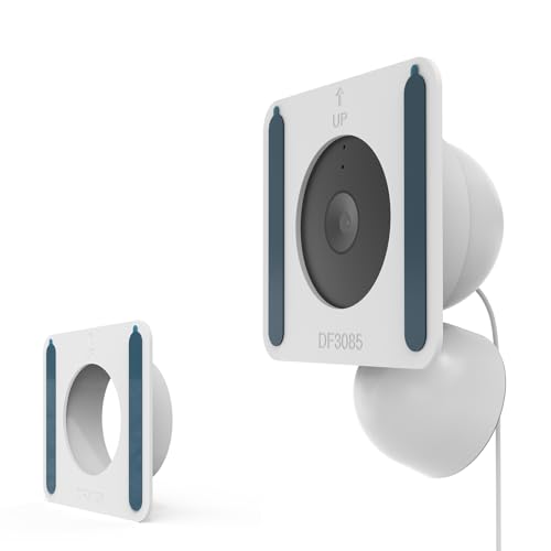 Coque silicone Google Nest Cam Indoor filaire 2e gén salon et chambre blanc