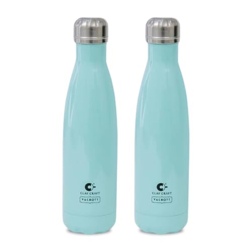 Image of Clay Craft VACBOTT Stark Double Walled 18 Hours Hot and 24 Hours Cold Water Flask Bottle-500ML, 2-Piece(Sky Blue) Leak Proof|Easy to Carry|Gym Bottle|Home|Kitchen|Hiking|Travel Bottle|BIS Certified