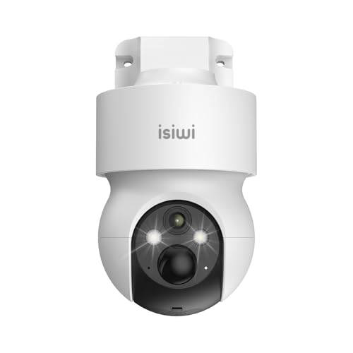 Isiwi Redi E+ Telecamera Motorizzata Pt, 4G Lte Uso Esterno A Batteria Esim (Inclusa)/Sim Aov Videosorveglianza Senza Fili H24 3MP Sd Card 512GB IP65 Rilevazione Umani Pir, Audio, Alexa/Google App - 2