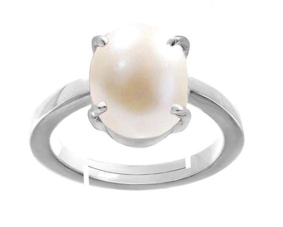 9.25 Ratti Pearl/Moti Original Stone Adjustable Ring For Men And Women With Lab Certified B-04-picture-25