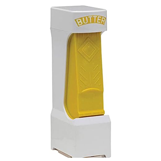 PHILSP Förvaringshållare toast dokumentförstörare pinne smörskärare skivor pressa dispenser kök prylar verktyg vit + gul