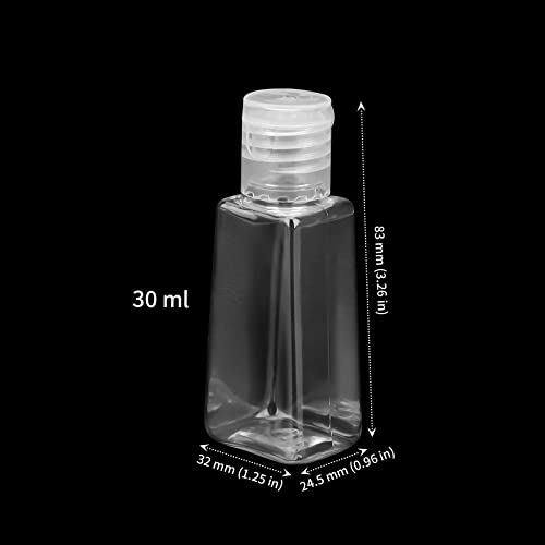 SOUJAP 100 PCS 30ml /1oz Empty Bottles with Flip Caps, Plastic Flip Cap Bottles, Clear Travel Refillable Containers for Water, Lotions, Shower Gel2