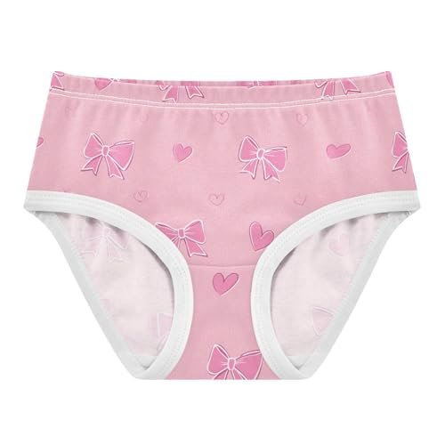 Wusikd Pink0 Bows Heart Girls' Underwear Cotton Girls Briefs Soft Toddler Underwear 2T