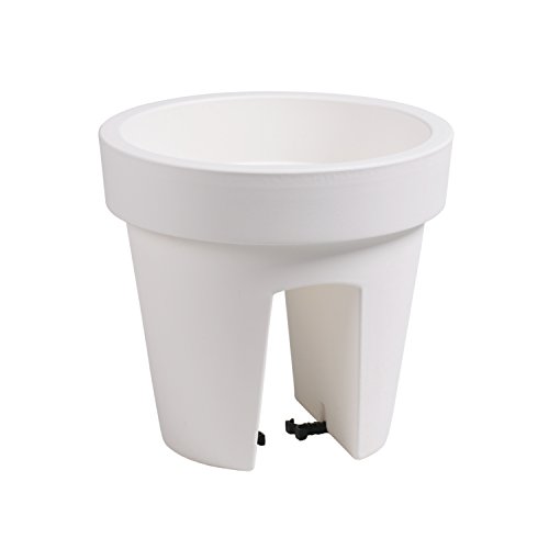 Tymar Macetero de plástico, 2 unidades, para barandilla de balcón, balcones,...