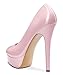 NobleOnly Mujer Plataforma Peep Toe Forro de Piel Zapatos de Tacón 13CM High Heels Pumps Rosa Charol Zapatos EU38 Imagen de NobleOnly Mujer Plataforma Peep Toe Forro de Piel Zapatos de Tacón 13CM High Heels Pumps Rosa Charol Zapatos EU38
