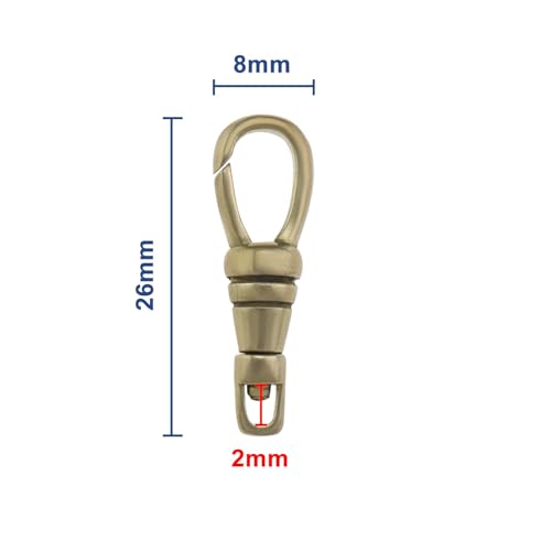Conector giratorio para reloj de bolsillo con mosquetón de latón resistente para carteras 4