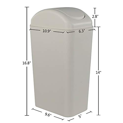 Obstnny Slim Plastic Trash Can For Narrow Spaces At Home Or Office, 14L Capacity #TOP4