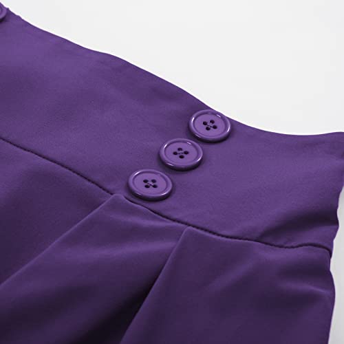 Image of Belle Poque Women's Midi Pleated A-Line Skirts Pockets