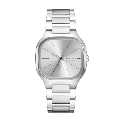 SKAGEN Montre Mellem pour Homme, Mouvement à Quartz Trois Aiguilles avec Bracelet en Acier Inoxydable, Ton argenté, 40 mm