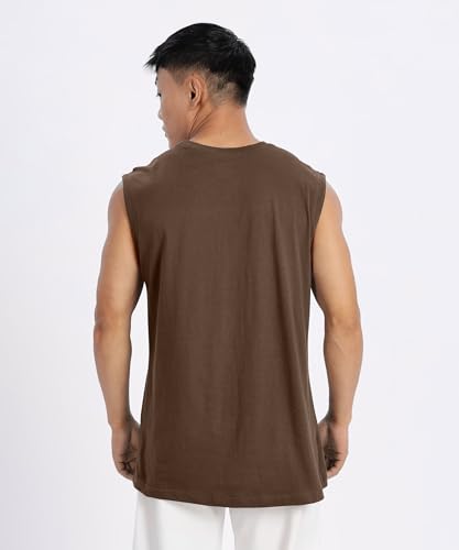 Image of SHODOX Men's 100% Cotton Tank Tops Round Neck Sleeveless Sports Loose fit Vest (Pack of 1)