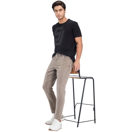 Image of Spykar Men's Kano Slim Fit Mid-Rise Jeans (Ankle Length)