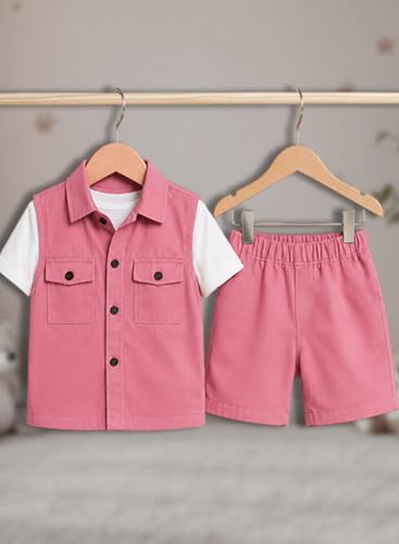 Image of 3BROS Kids Cotton Shirt Shorts Set for Boys Kids Clothing /Boys Clothing Set (Party /Festive) Wear