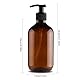 HAOHIZE Empty Plastic Pump Bottles Dispenser, 500ml Soap Dispenser Bottles Bathroom Countertop Pump Dispensers Refillable Pump Bottles for Dispensing Lotions Shampoos (1 Brown)