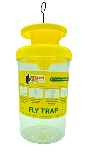 Exterminator’s Choice - Fly Trap - Indoor And Outdoor Fly Trap - Just Add Apple Cider Or Red Wine Vinegar - Reusable With No Mess - Fly Catcher - Easy To Hang #TOP16