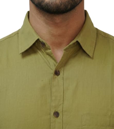 Image of Amazon Brand - INKAST Men Solid Cotton Shirt | Casual Wear | Basic Essential Plain Everyday & Office Wear | Full Sleeve | Regular Fit