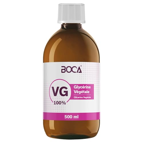 BOCA Glicerina Vegetale 500ml, Purezza Farmaceutica >99,5%, Uso Cosmetico, 100% Italiana, Grado Farmaceutico Ph. Eur.