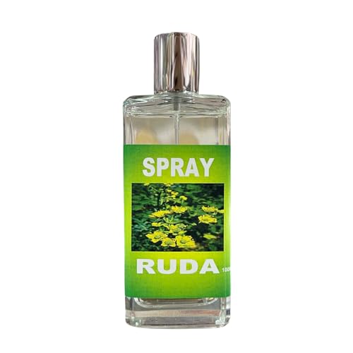 Ambientador de Ruda para Limpieza Energética (100ml) | Pulverizador en Frasco de Cristal para Casa o Negocio Eficaz para Eliminar las Malas Energías, Purificar el Ambiente y Atraer las Buenas Vibras.