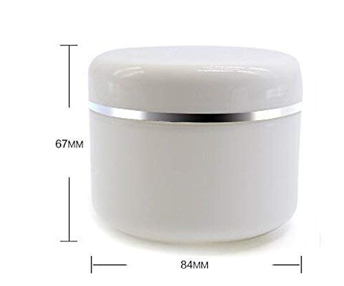 erioctry White Plastic Jar with Dome Lid 8 Oz (250g) Refillable Make-up Cosmetic Jars Empty Face Cream Lip Balm Lotion Storage Container Pot Case (Pack of 6)