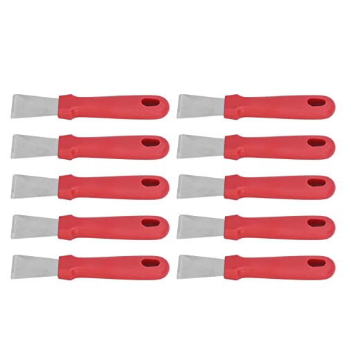 Adfaga Ensemble de 10 couteaux à mastic en acier inoxydable, outils de grattoir robustes avec poignée ergonomique antidérapante pour le nettoyage de la...