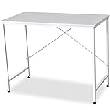 DORIS ドリス デスク 幅95×奥行48cm 机 木目 作業台 組立式 ホワイト ステップ(メラミン)【14604】