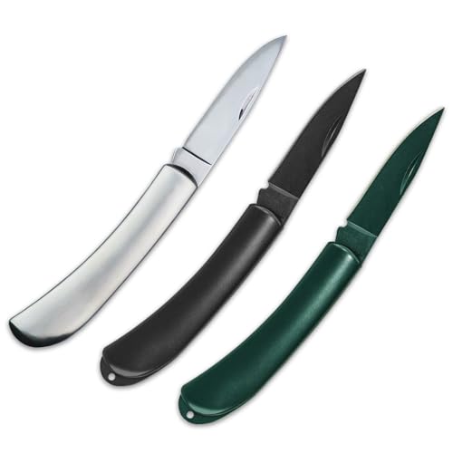 Kocpudu Paring Knife,All Steel Foldable Fruit Knife, All Steel Handle, Fruit Knife Small Of Exquisite,Small And Easy To Carry,Suitable For Most Types Of Vegetables And Fruits (Black,Green,Silver)