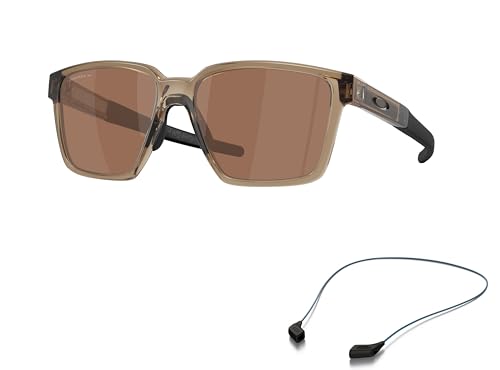 Oakley OO9430 Sunglasses Bundle: OO 9430 ACTUATOR SQ 943004 Brown Smoke/Prizm Tungsten Polar Policarbonate Polarized and Large Blue leash Accessory kit2