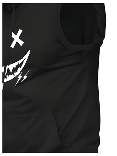 Men's Graphic Hooded Tank Tops Drawstring Sleeveless Hoodies Summer Workout Top3