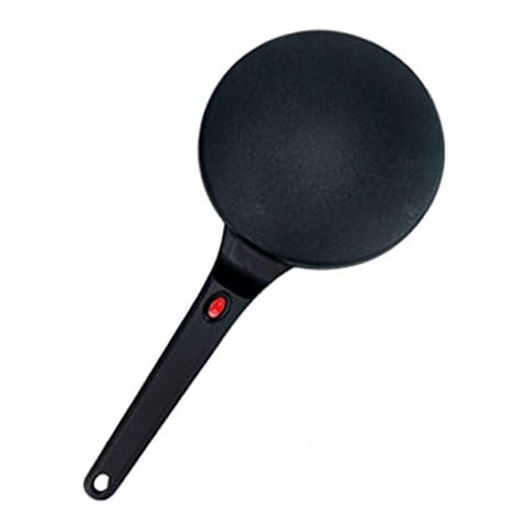 SHENGHUO Portable Electric Crepe Maker + Egg Beater, Crepe Pan 8 Inch Griddle Crepe Pan with Non-Stick Coating for Blintzes, Pancakes, Bacon, Tortillas(Black) Cover