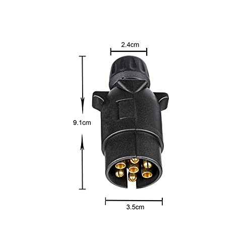 BEIJISTAR Anhängerstecker 7 Polig, nach ISO 1724, mit Wasserfester Dichtung, 12V Wasserdichter 7 Poliger Anhängerstecker, 7 Poliger Hänger Stecker, für PKW LKW RV Boot Anhänger (Schraubende) – Bild 3
