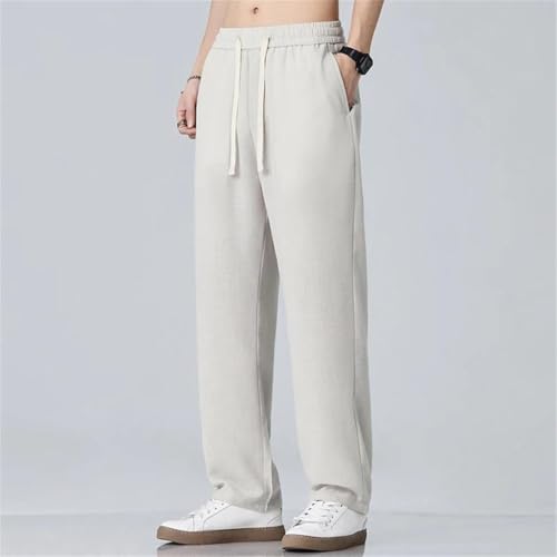 Men's Thin Ice Silk Casual Pants Loose Elastic Waist Summer Trousers Pants4