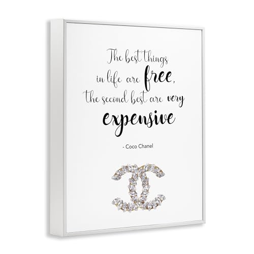 Image of 'Best Things In Life Fashion Phrase'| Framed Giclee Art | Stupell Industries | White, 24 x 30 Inches, Easy to Hang and Sturdy, Made in USA, by Ziwei Li