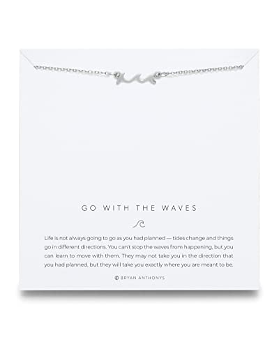 Bryan Anthonys Go With The Waves Silver Necklace for Women, Pendant, Adjustable Length