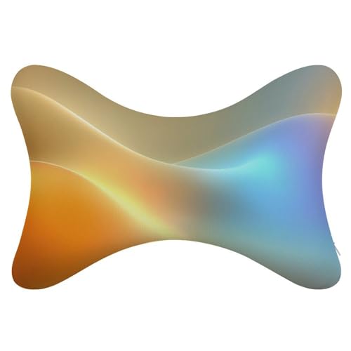 Jubonexis Juego de 2 almohadas abstractas de color naranja dorado para el cuello del coche, almohadas de viaje para el cuello, reposacabezas para asiento de coche