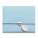 Produktbild Damen PU Matte Leder Geldbörse Brieftasche mit Blatt Anhänger Kartenhalter Organizer Mädchen klein Cute Münze Purse mit Reißverschluss