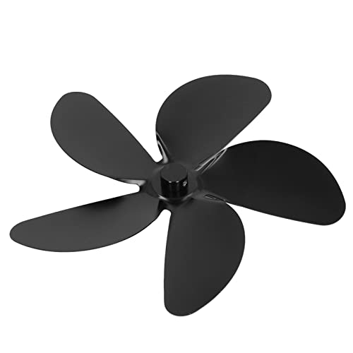 Ventilador de fogão a lenha, ventilador de lareira de 5 lâminas, tamanho compacto, fácil de instalar