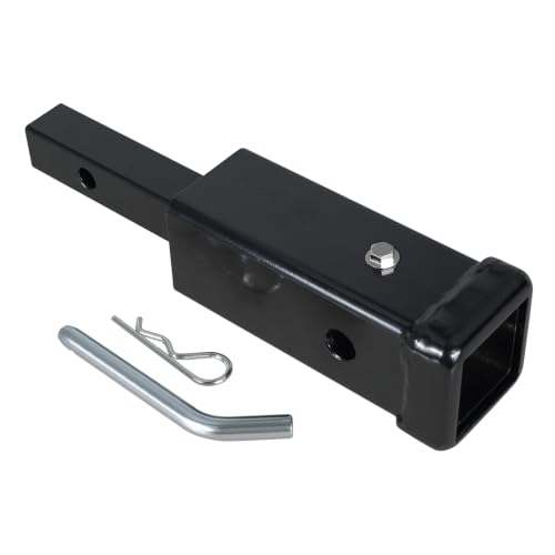 Geksion 1-1/4 to 2 Hitch Adapter Solid Shank 1.25 to 2Hitch Adapter Include 1/2 Hitch Pin&Clip Set