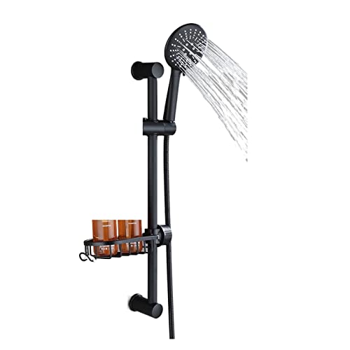 Ensemble de robinets de douche noir mat complet avec système cascade et pomme haute pression