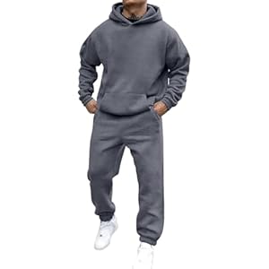Battnot Jogginganzug Herren Trainingsanzug Sportanzug Herren Einfarbig Hoodie mit Kapuze Langarm Pullover Hausanzug 2-Teilig Kapuzenpullover Jogginghose Jogginganzug Set Klassisch Sportbekleidung