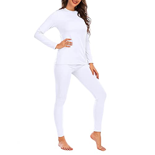 American Trends Womens Thermal Underwear Set Long Johns Base Layer Fleece Lined Top and Bottom Thermals Sets Loungewear2