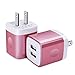 Wall Charger, FiveBox 2Pack Dual Port USB Wall Charger Brick 2.1A Phone Charger Cube Charging Block Plug Charger Box Charging Base for iPhone X/8/6/6s/7 Plus, iPad, Samsung S9 S8 S7 S6, Android, LG
