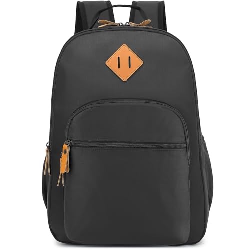 Image of Leaper Travel Backpack for Women Laptop Backpack for Men Water-resistant School Backpack for Girls Kids Boys Back Pack Casual Daypack Satchel Black