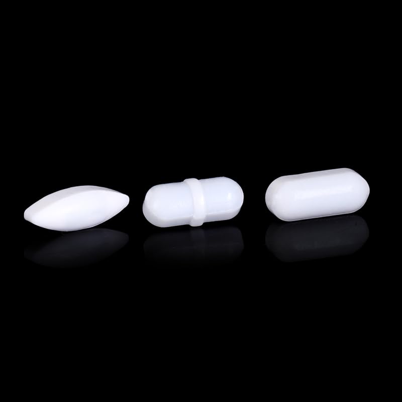 Agitador magnético de PTFE de 10 Uds., varillas agitadoras de politetrafluoroetileno en forma for uso en laboratorio(B700(D10xL70mm))