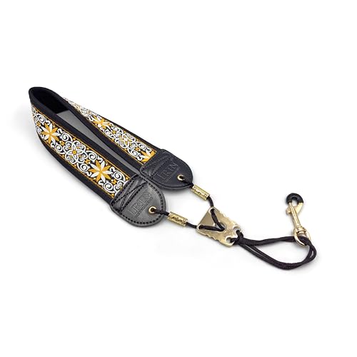 lightstar Embroidery Saxophone Neck Strap - (Comfort, Breathable, Metal Swivel Snap Hook) Sax Neck Strap for Alto Tenor (Sunflower embroidery)