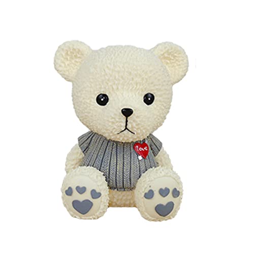 Jaugufiy Resin Cartoon Teddy Bear Piggy Bank Cute Bear Coin Bank Coin Box Money Bank Coin Saving Box for Kids Gift