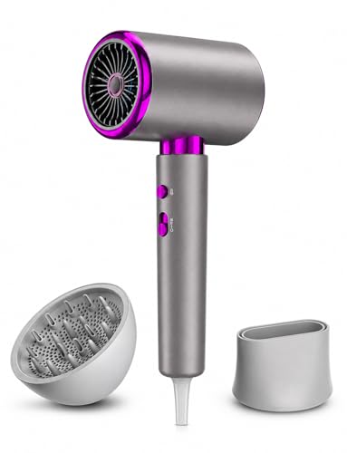DMTIVMG Sèche Cheveux Ionique 2000W Puissant Séchage Rapide Diffuseur Boucles Concentrateur Air Froid 3 Températures 2 Vitesses Léger Compact...